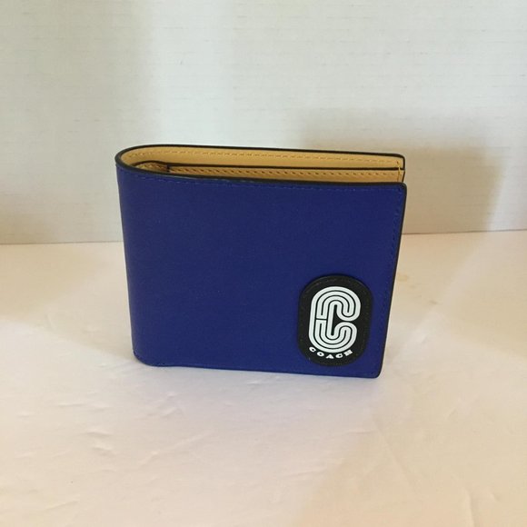 Coach 3 in 1 Wallet Colorblock Sport Blue/Yellow/Signature Leather Card … - Picture 4 of 7